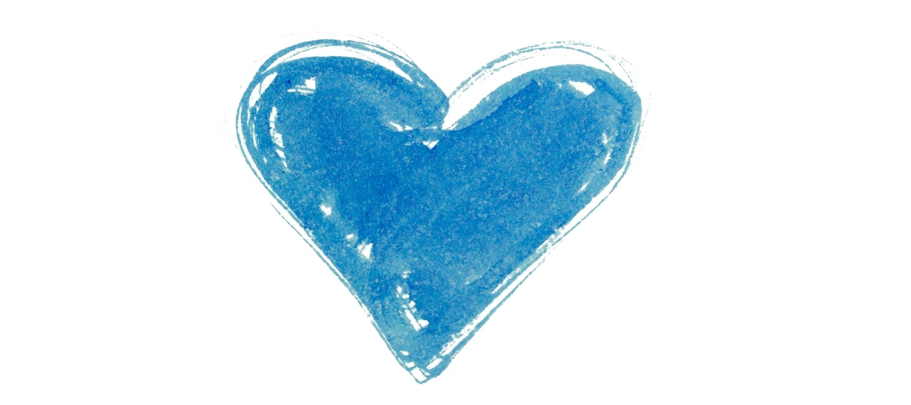 Drawn blue heart for Valentine's Day