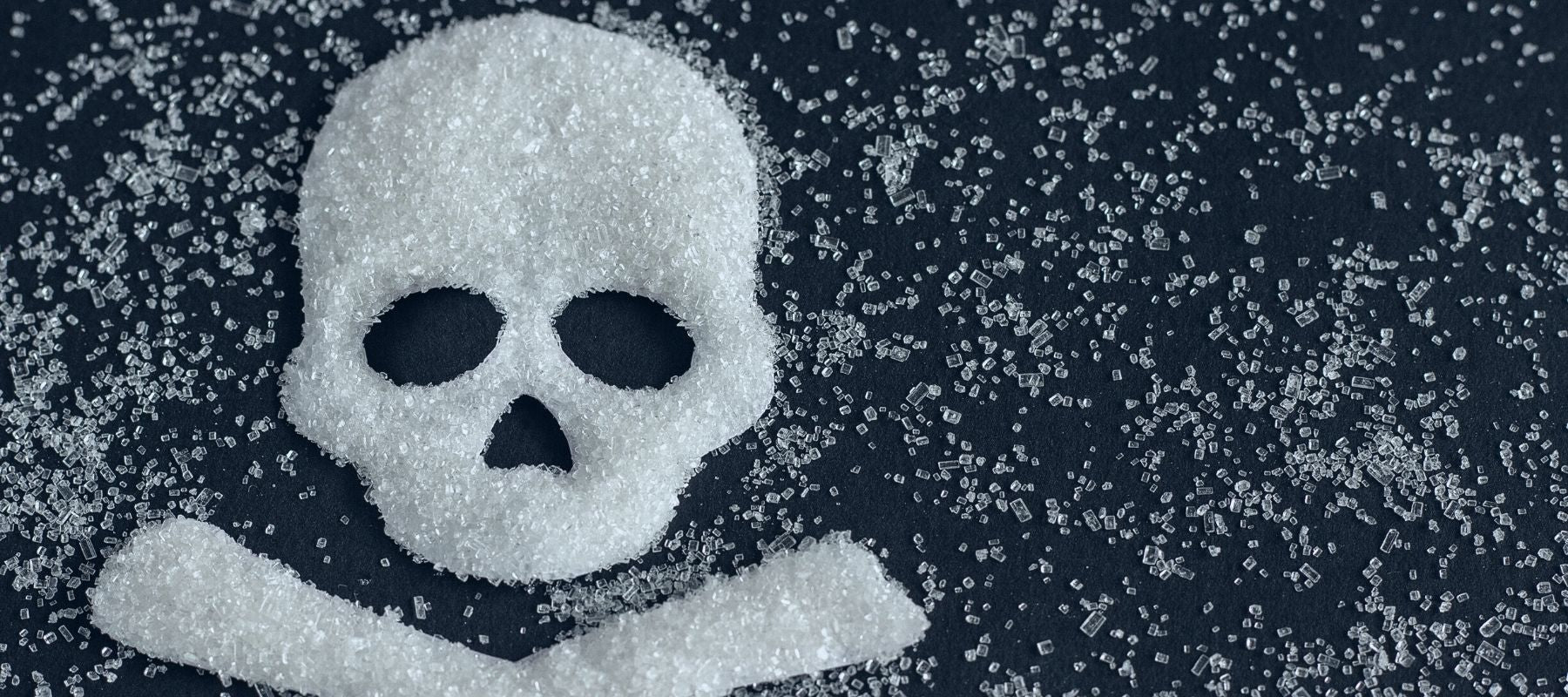 Refined Sugar Displayed in the Shape of a Skull and Crossbones